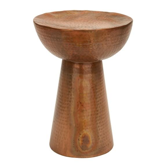 Ivy Bronx Dolina Metal Handmade Side End Accent Table with Hammered Design