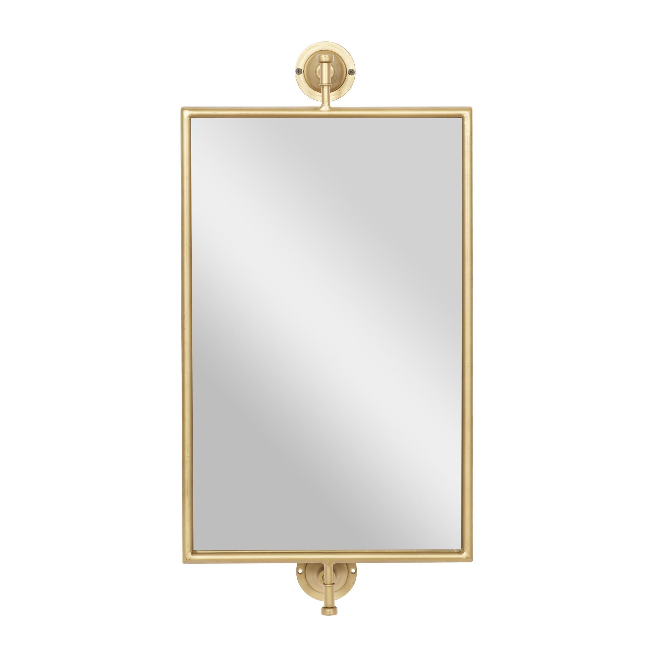 DecMode 14" x 28" Gold Dimensional Adjustable Wall Mirror