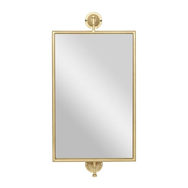 DecMode 14" x 28" Gold Dimensional Adjustable Wall Mirror