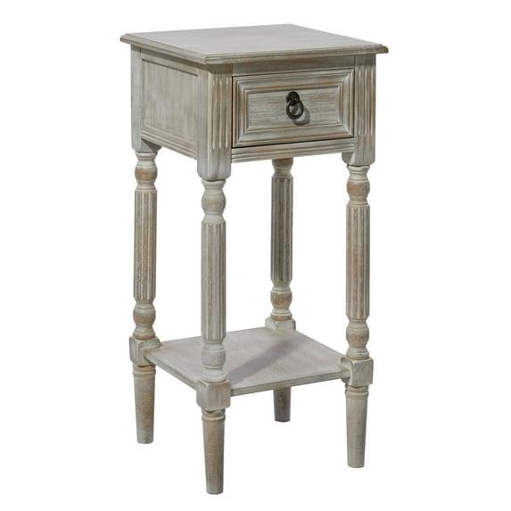 Rustic Country Wood Accent Table - Olivia & May: French Style, Tall End Table for Living Room with Drawer