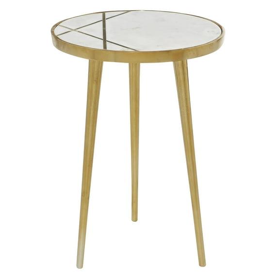 Modern Aluminum Coffee Table Gold - Olivia & May: Marble Top, Indoor Use, No Assembly Required