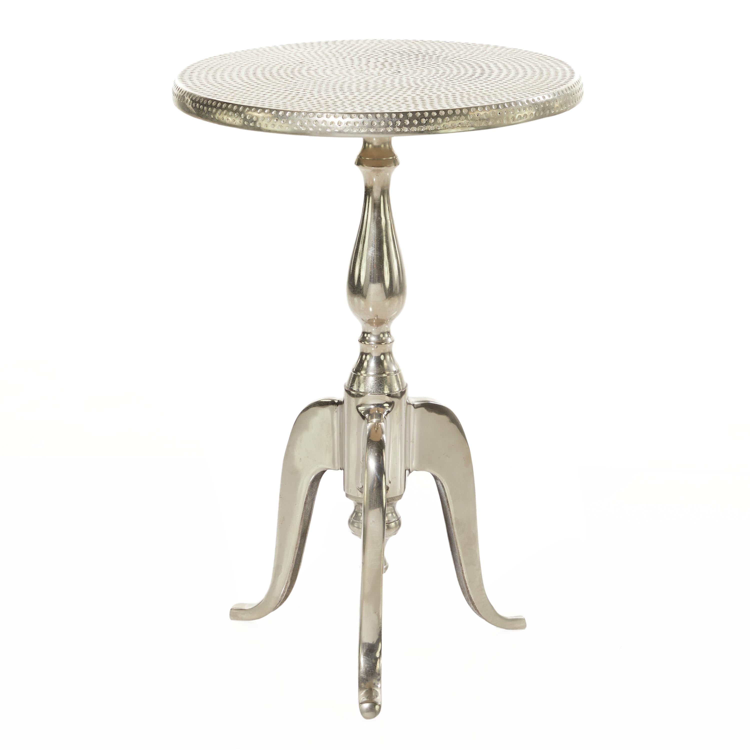 Hammered Metal Accent Table Silver - Olivia &#38; May