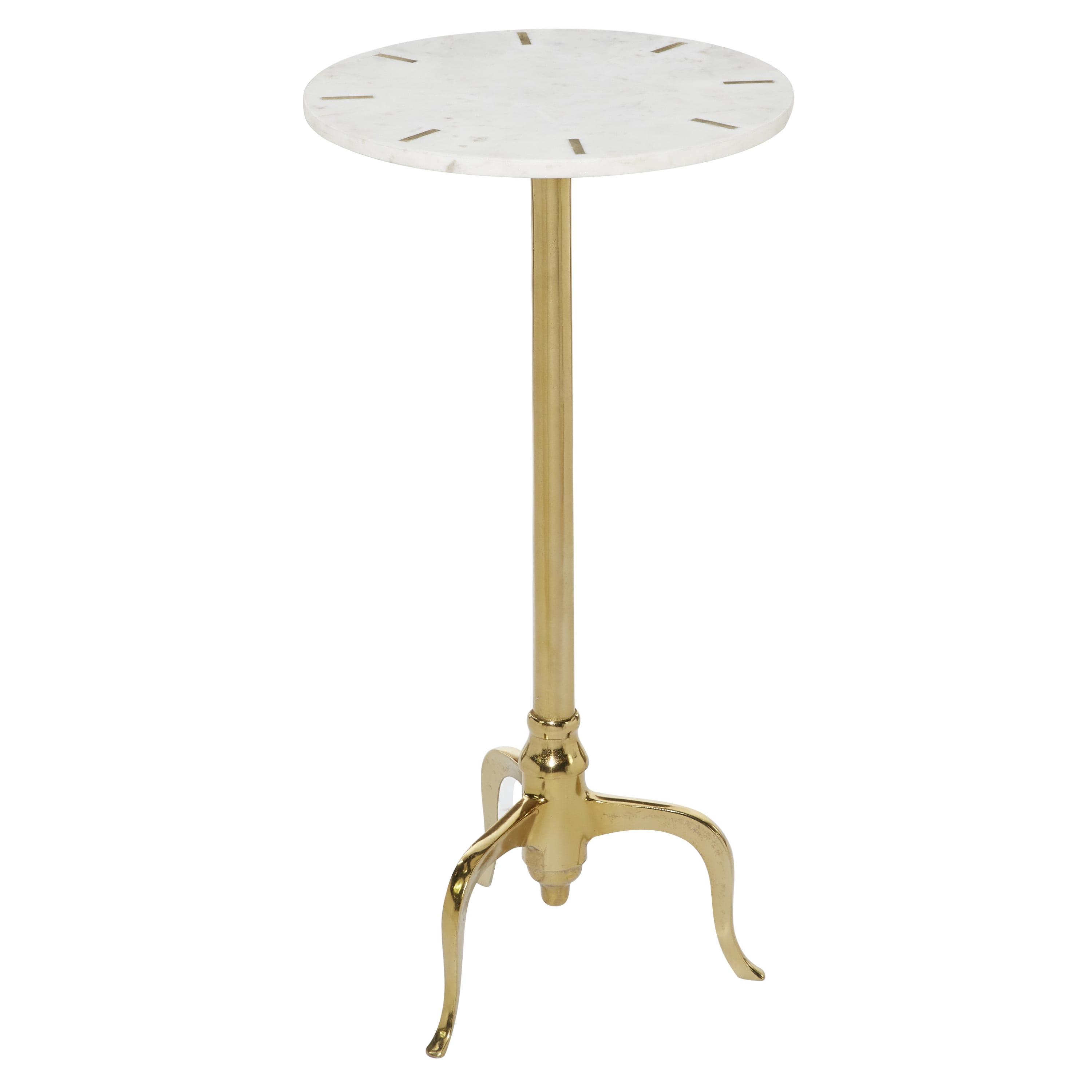 Elegant Gold & Marble Round Accent Table - 17.5" Contemporary Design