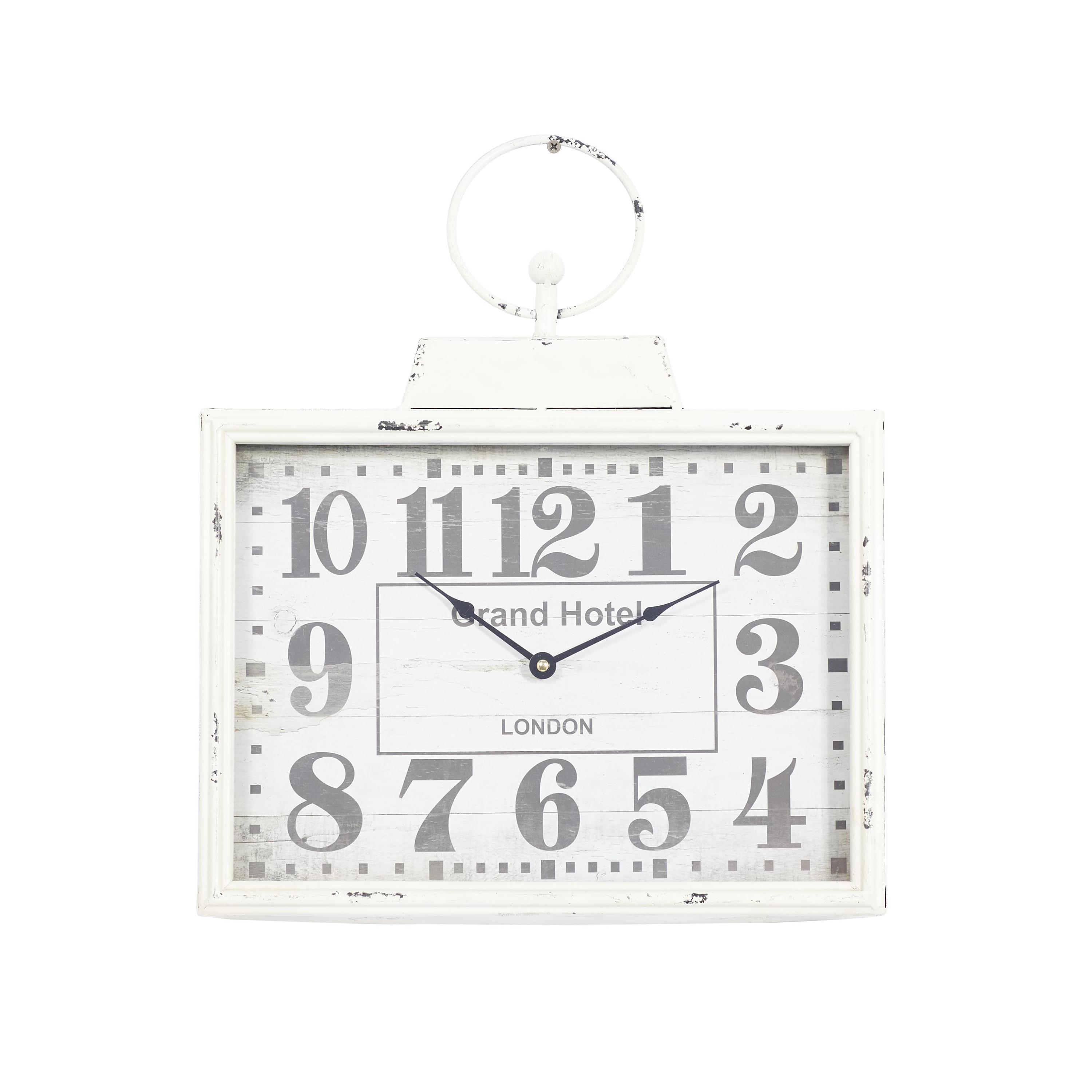 White Metal Vintage Pocket Watch Style Wall Clock