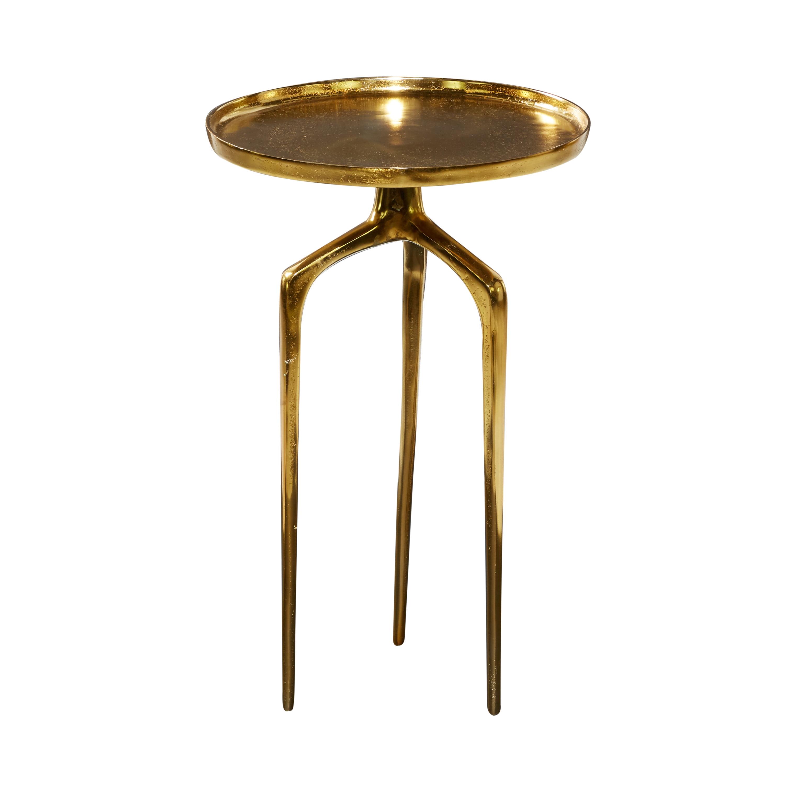 Chelsea Grove Sleek Gold Aluminum Round End Table