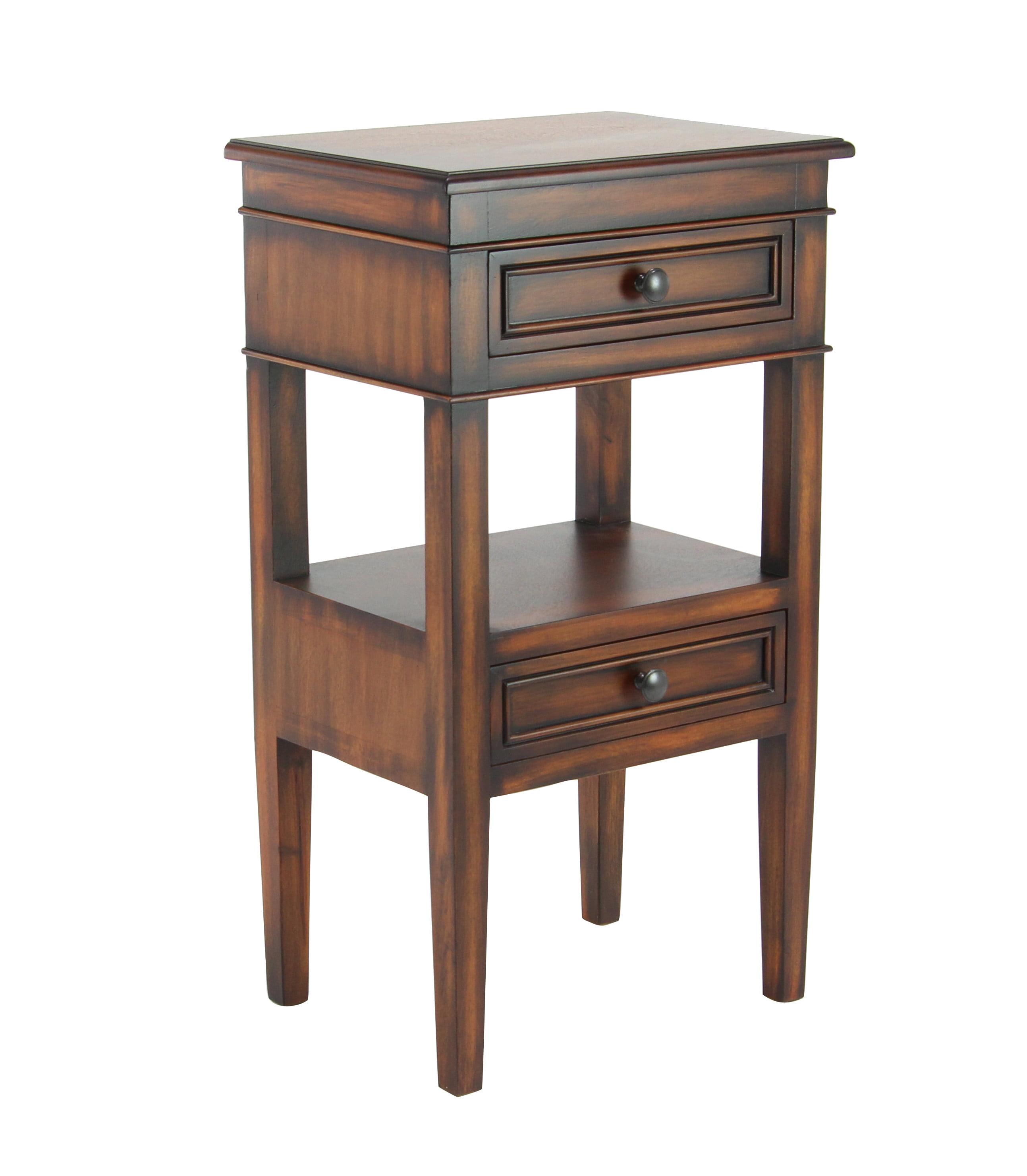 Distressed Wooden Side Table with Drawers - Olivia & May