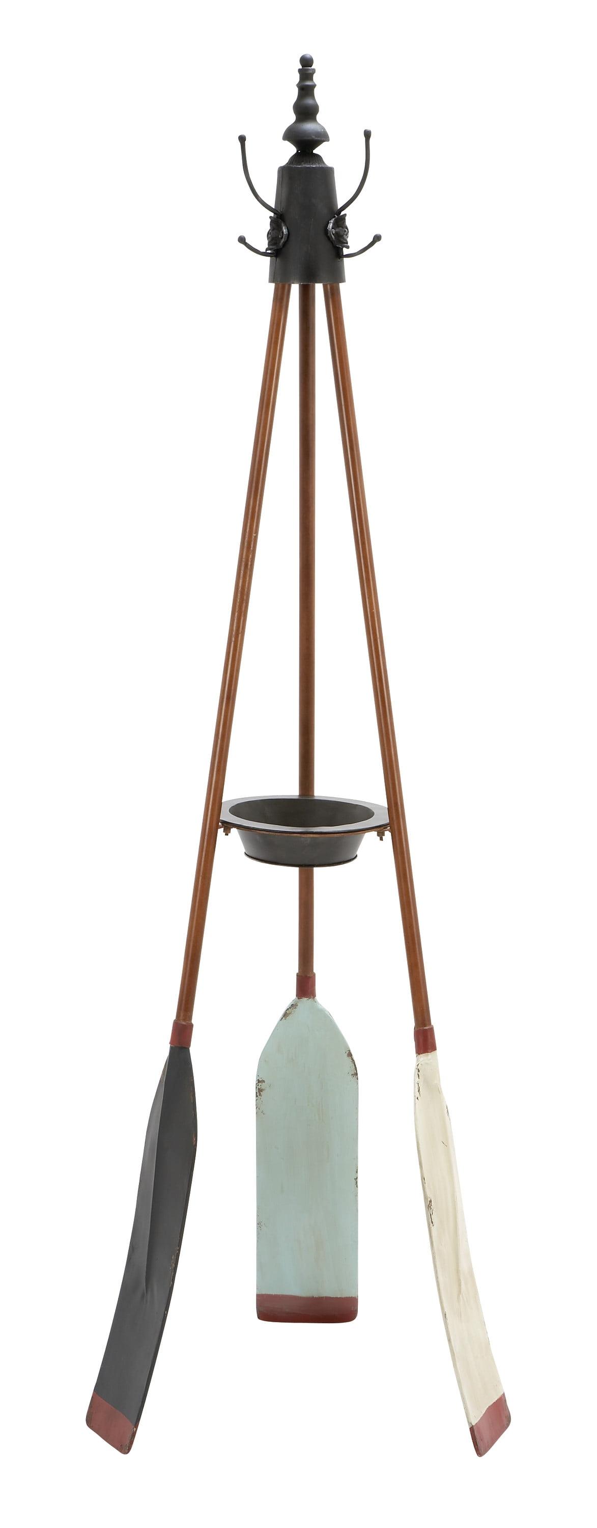 Olivia & May Metal Nautical Style Coat Rack Tripod Base : Iron Frame, 69" Tall, No Surface Treatment, Assembly Required