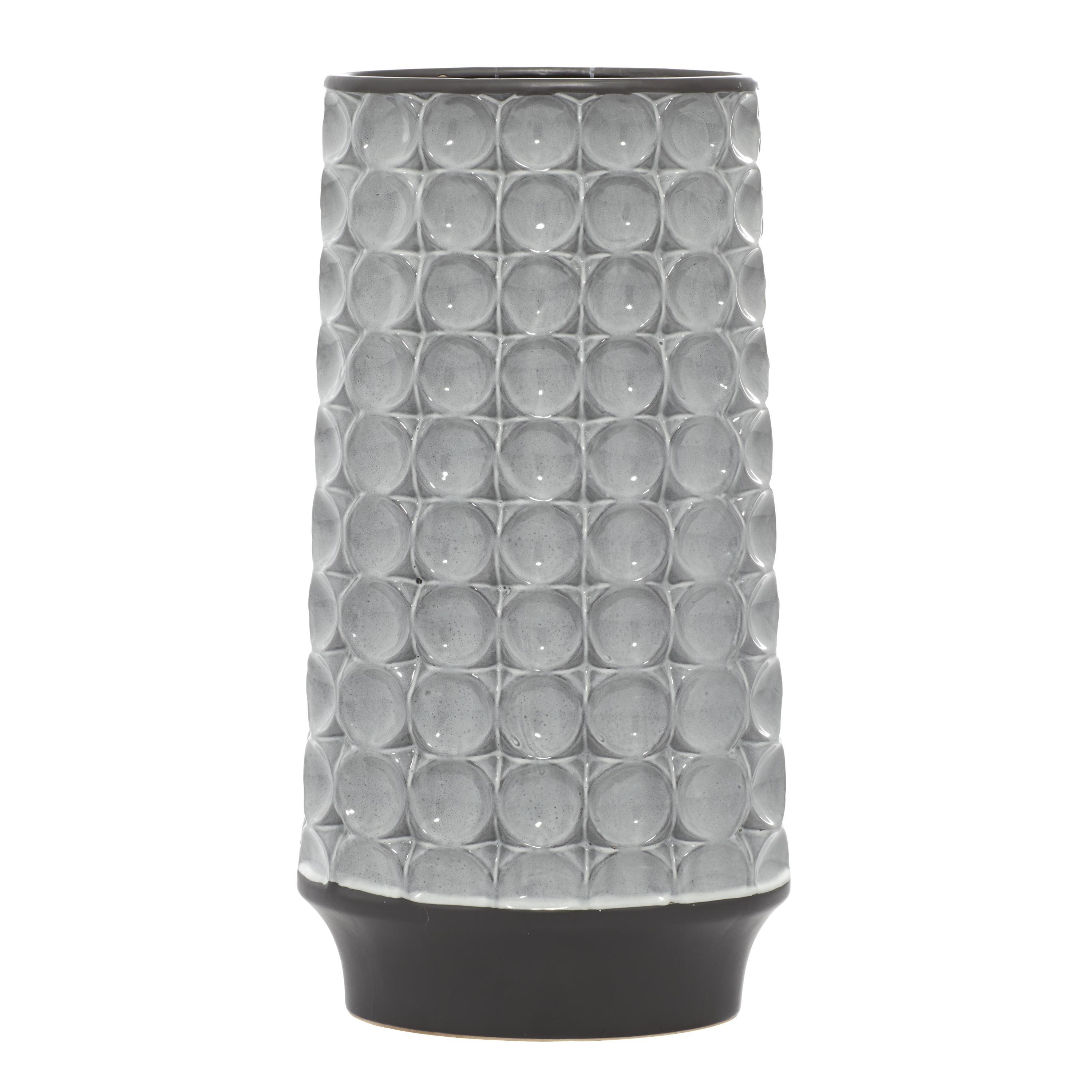 DecMode 18" Silver Ceramic Vase