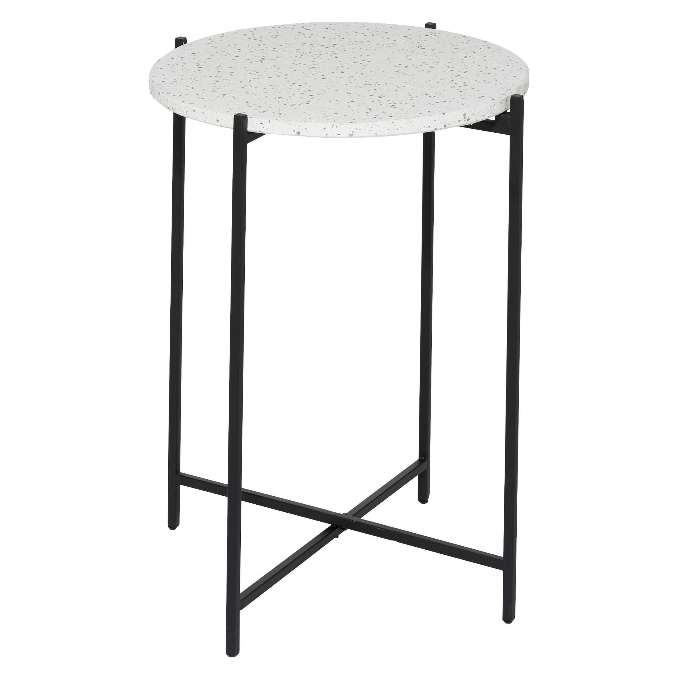 Contemporary Terrazzo Accent Table White - Olivia & May