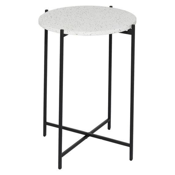Contemporary Terrazzo Accent Table White - Olivia & May