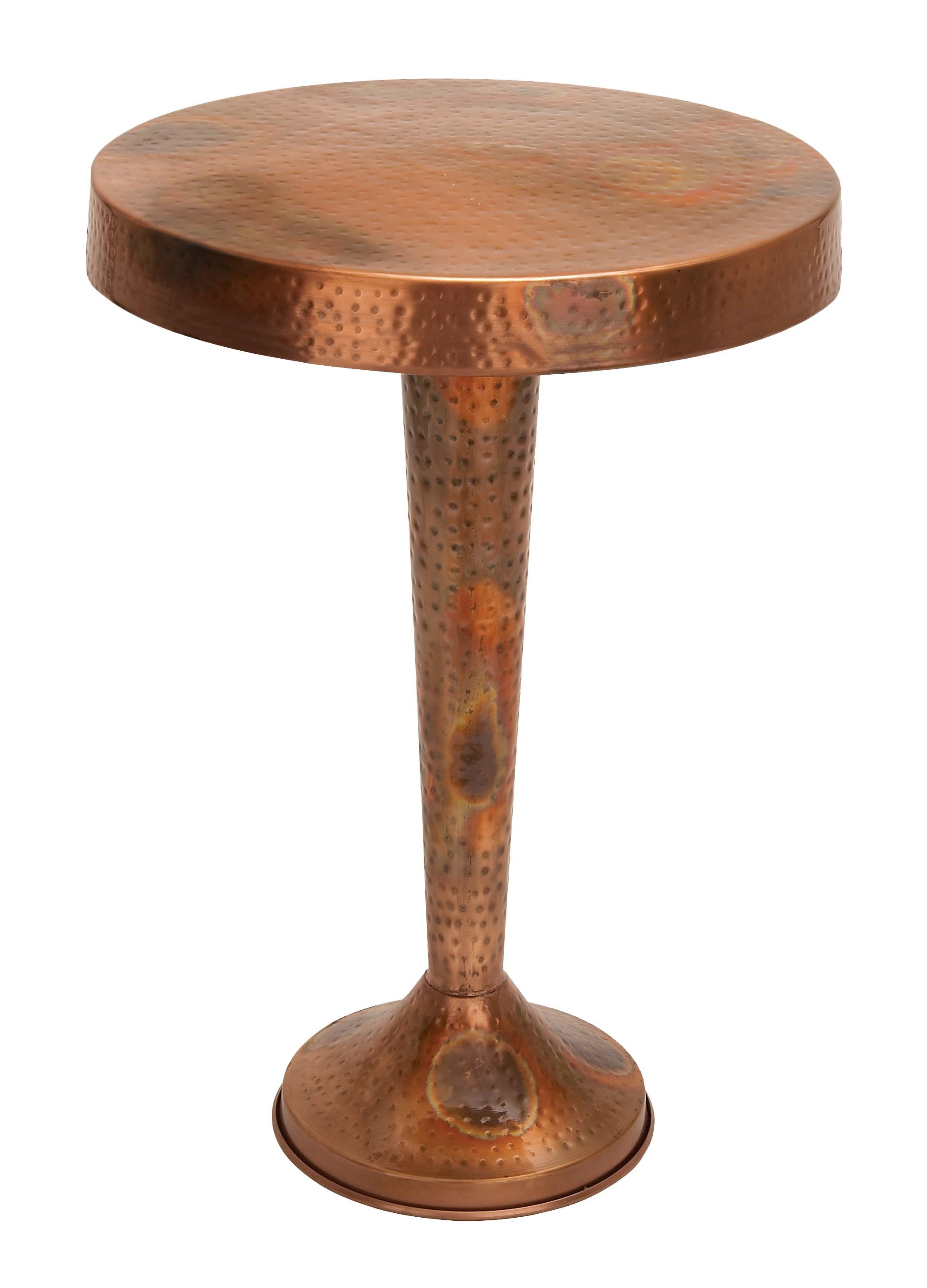 Metal Round Accent Table Tapered Pole Frame - Olivia & May