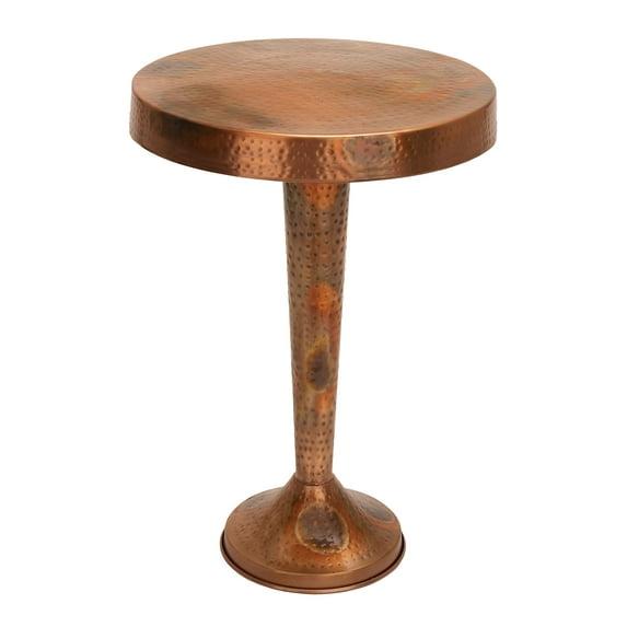 Metal Round Accent Table Tapered Pole Frame Copper - Olivia & May