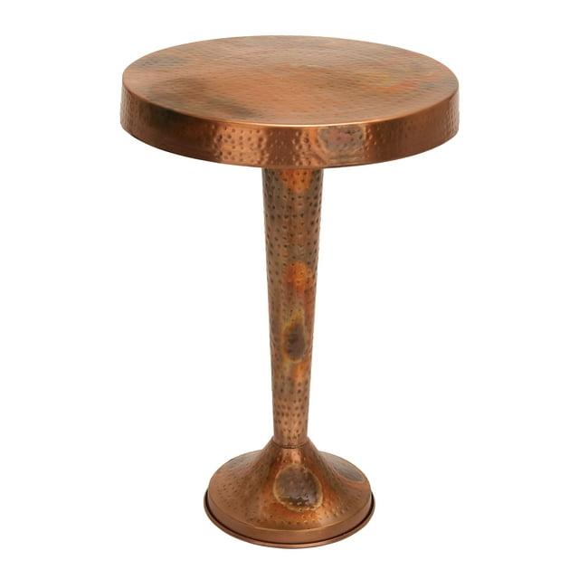 Metal Round Accent Table Tapered Pole Frame Copper - Olivia & May
