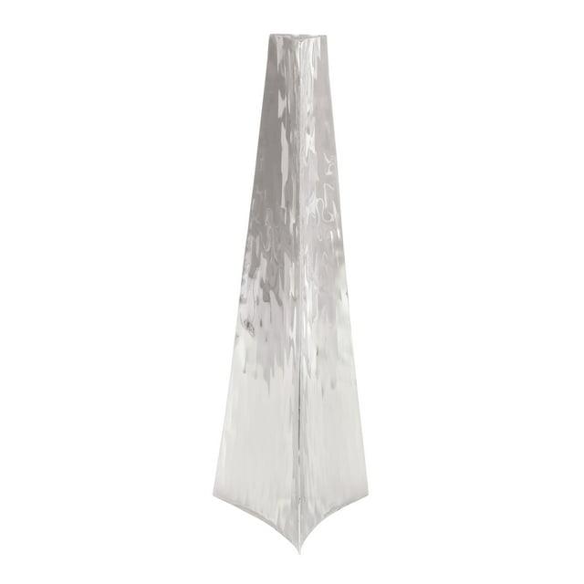 DecMode 22" Hammered Silver Stainless Steel Vase