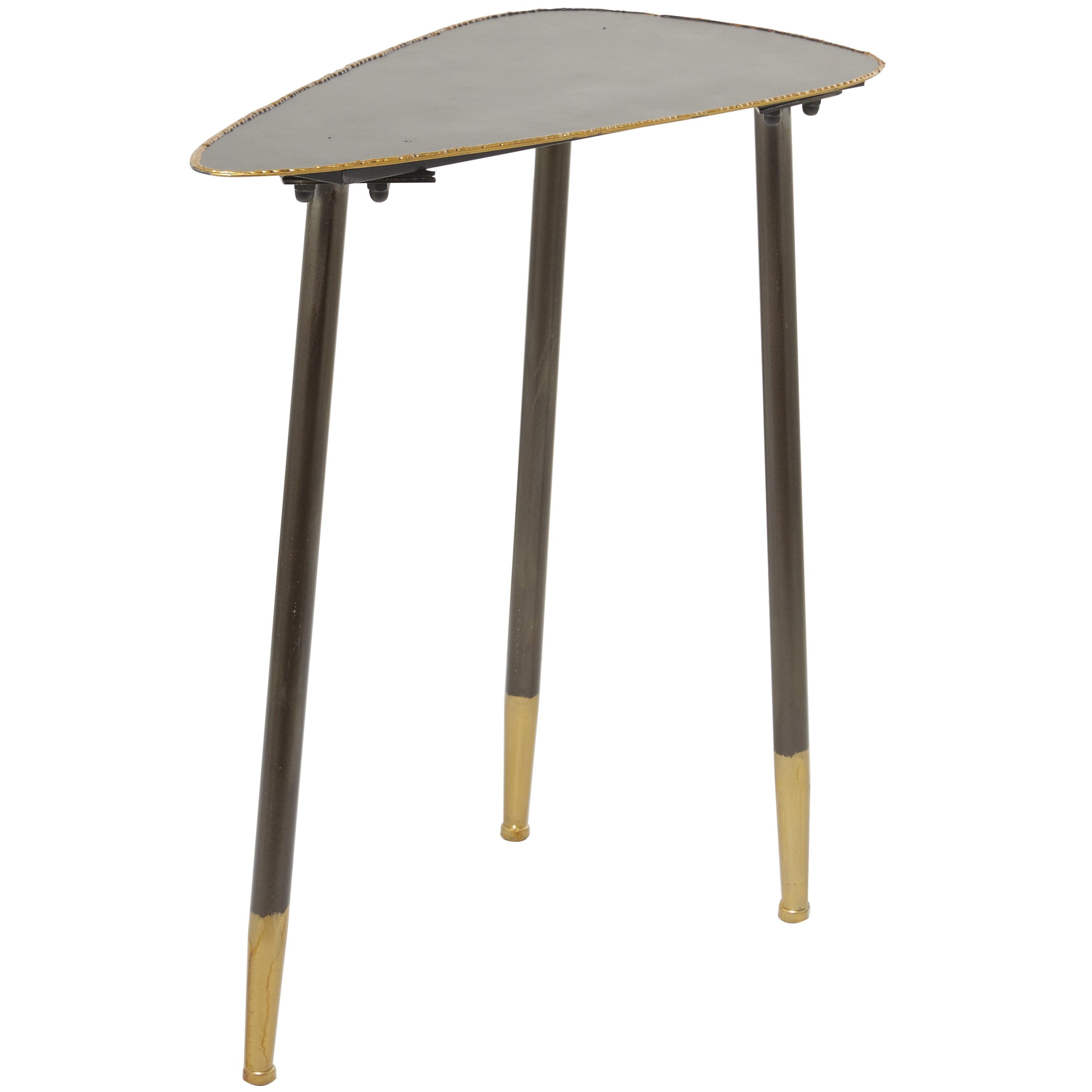 Black Solid Triangle 24" Metal Accent Table