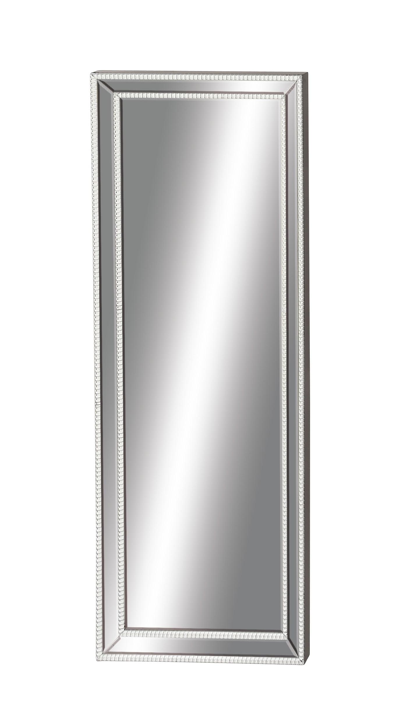 Modern Silver Full Length Rectangular Leaning Mirror