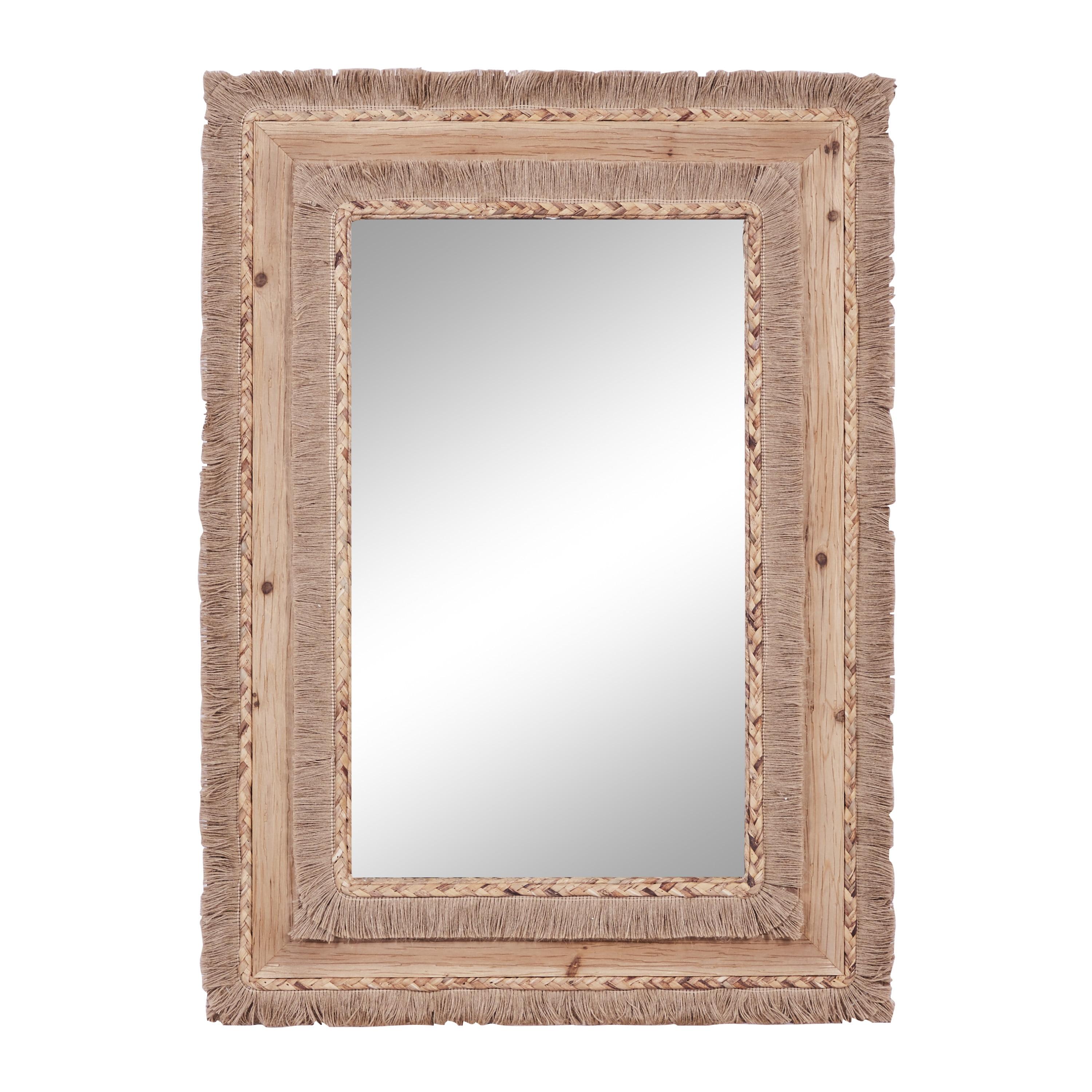 DecMode 26" x 36" Brown Wall Mirror