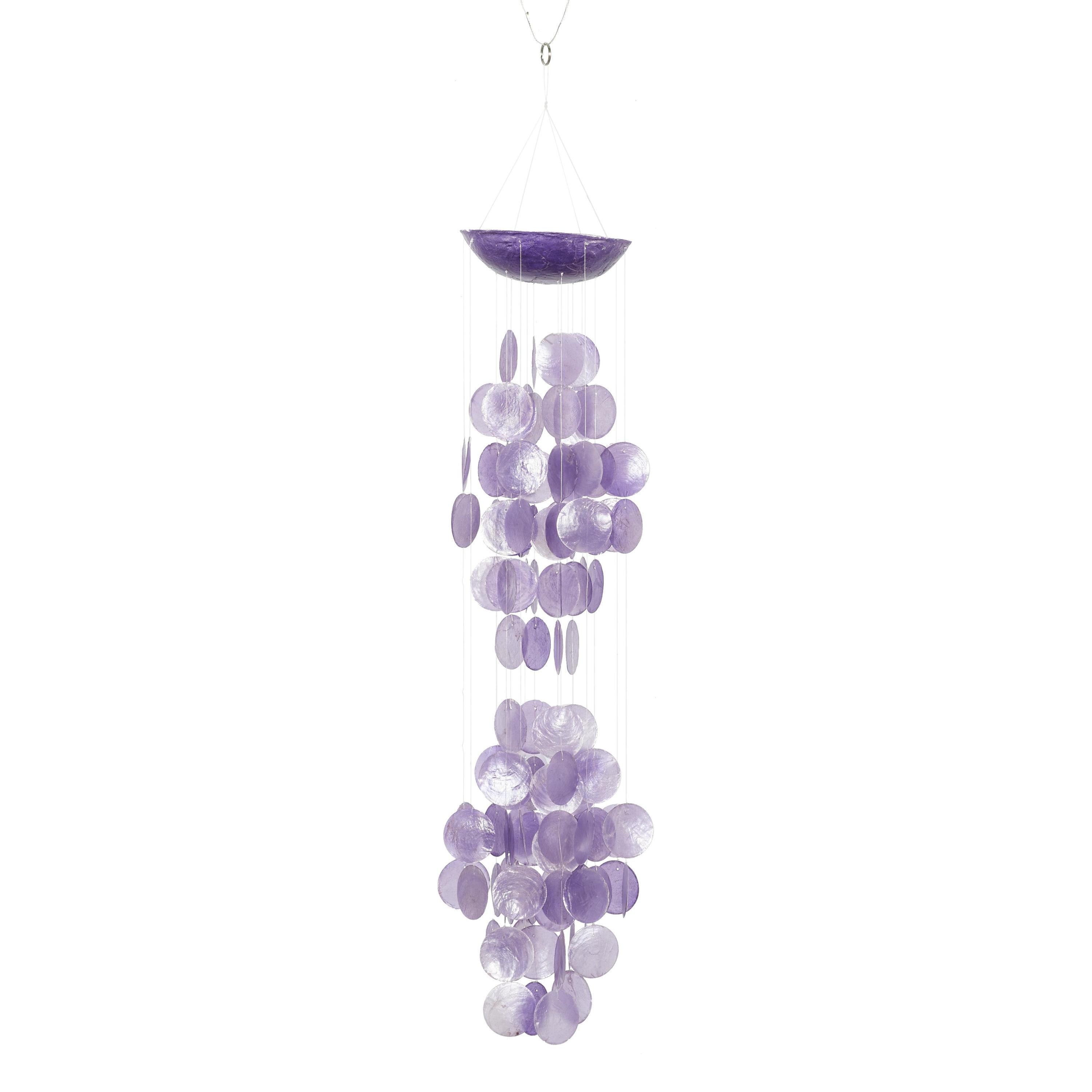 27" Purple Capiz Shell Waterfall Wind Chime