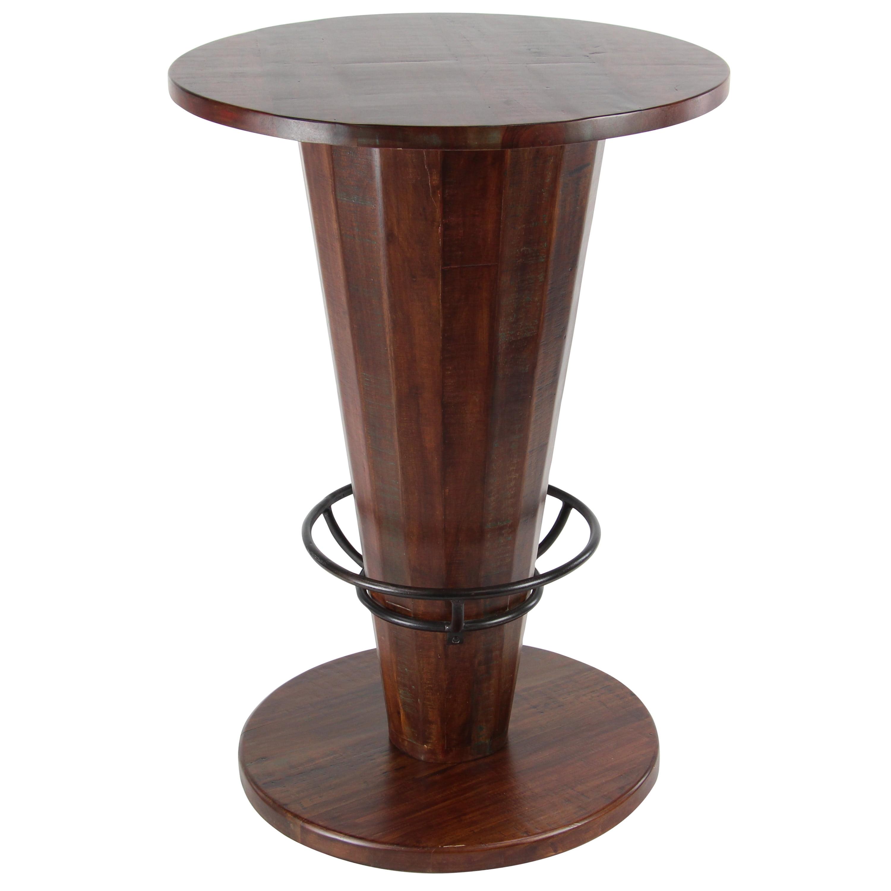 Rustic Gum Tree Wood Bar Height Table - Brown - Olivia & May: 40-Inch, Round, Indoor Dining