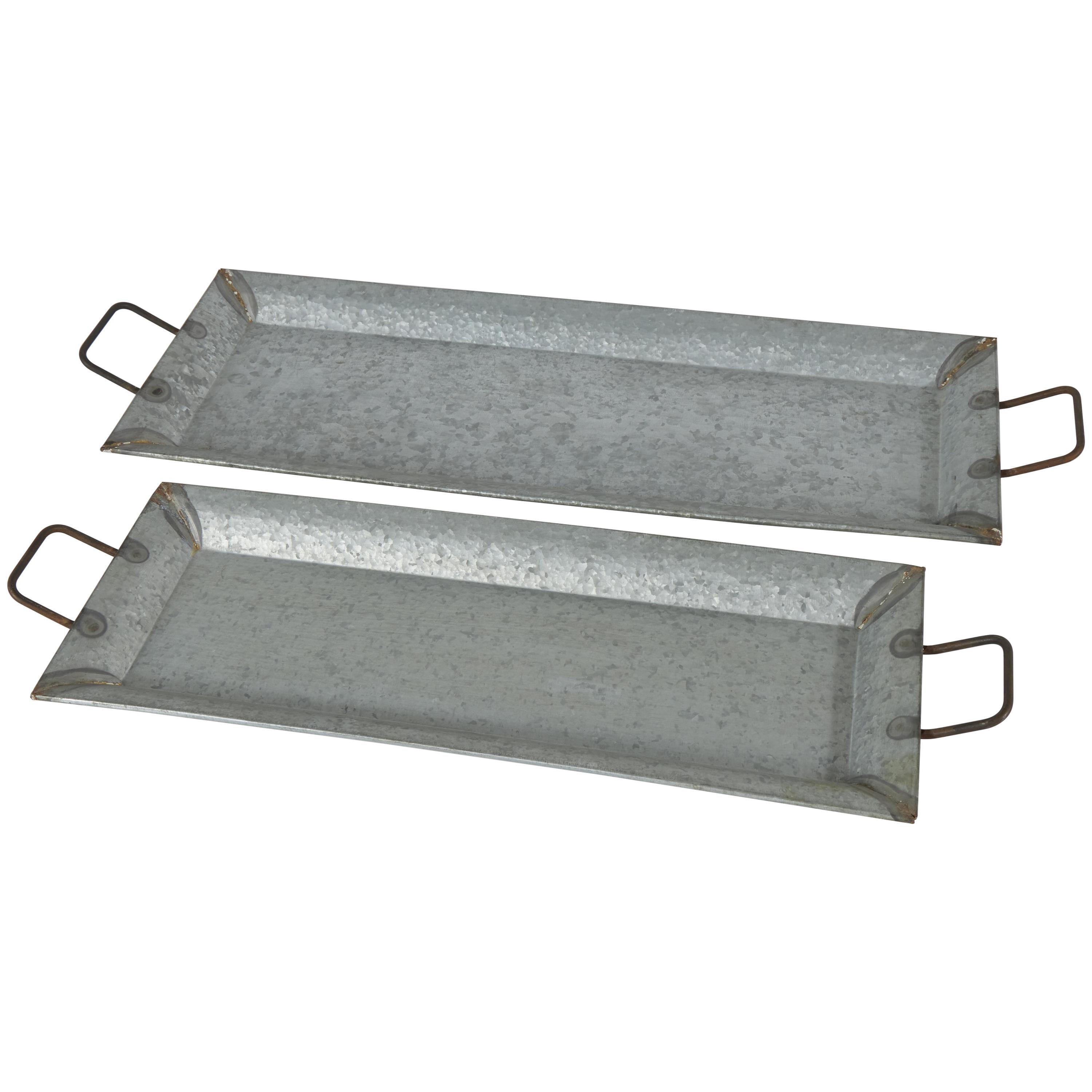 Farmhouse Rustic Serving Tray Set Gray 2pk - Olivia & May