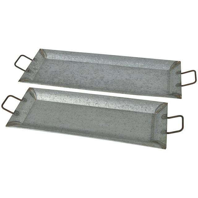 Farmhouse Rustic Serving Tray Set Gray 2pk - Olivia & May