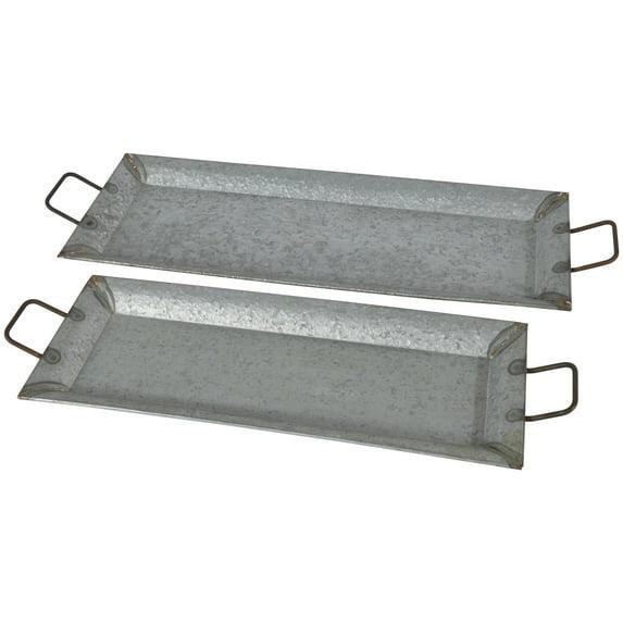 Farmhouse Rustic Serving Tray Set Gray 2pk - Olivia & May