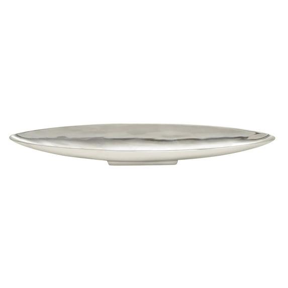 Ivy Bronx Hurtt Aluminum Metal Sleek Minimalistic Boat Decor Silver Tray