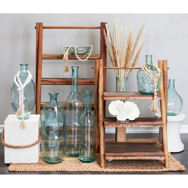 Highland Dunes Recycled Glass Handmade Spanish Decorative Blue Vase