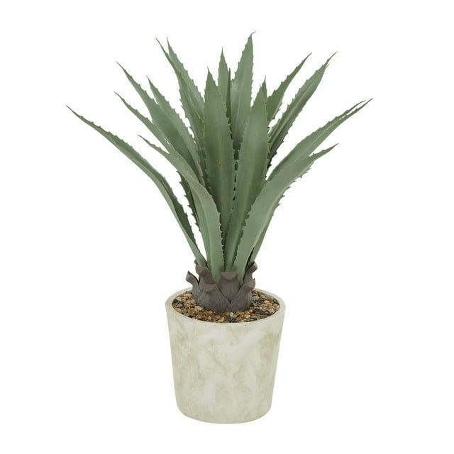 DecMode 31" Artificial Agave Plant in Realistic Leaves and Beige Ceramic Pot