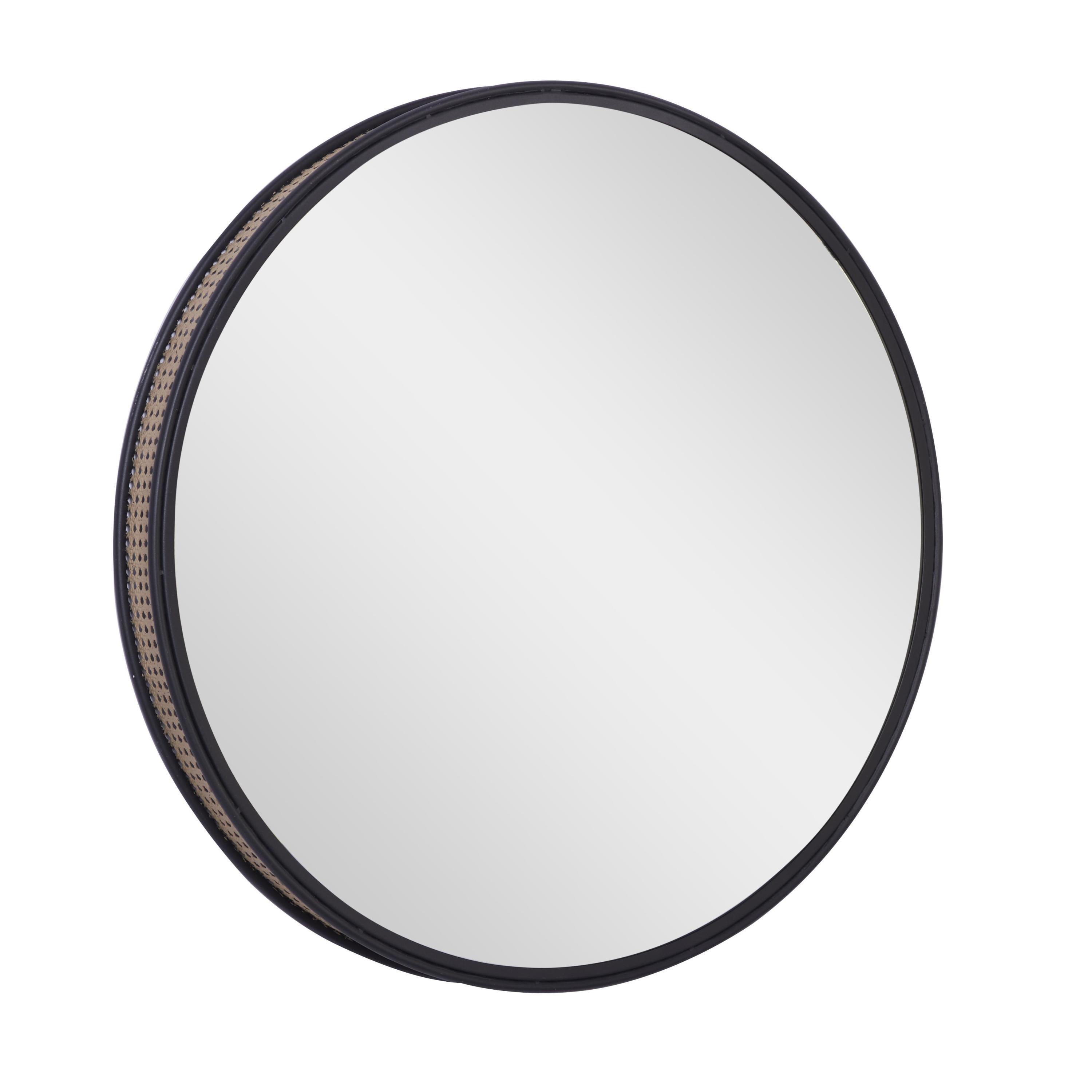 DecMode 32" x 32" Black Wall Mirror with Thin Frame