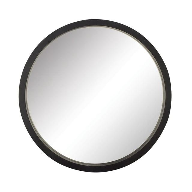 32" Contemporary Wood Wall Mirror Black - Olivia & May: MDF Frame, No Assembly, Wall Mount