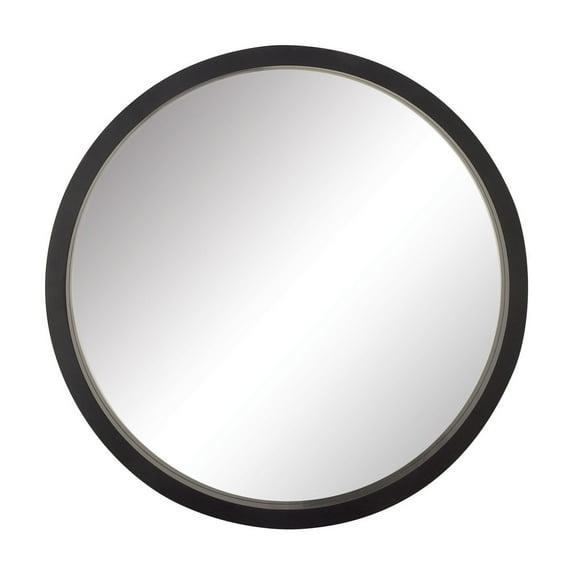 32" Contemporary Wood Wall Mirror Black - Olivia & May: MDF Frame, No Assembly, Wall Mount