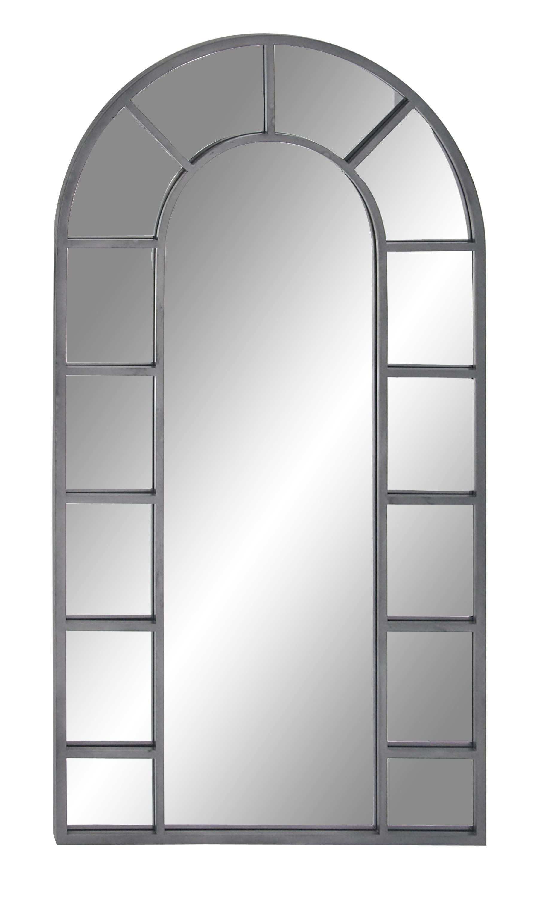 Metal Window Inspired Wall Mirror with Arched Top - Olivia & May