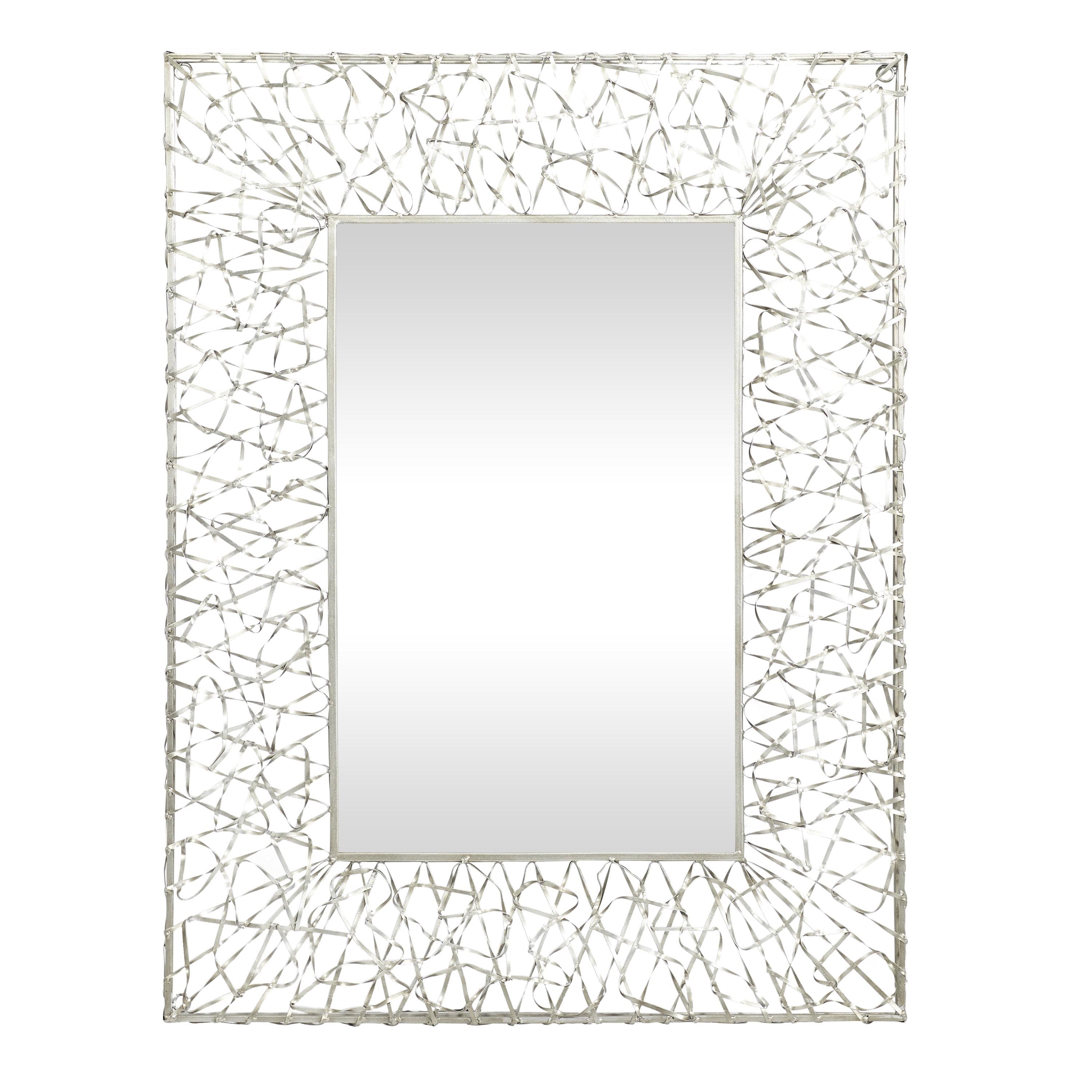 Silver Rectangular Full Length Iron Wall Mirror