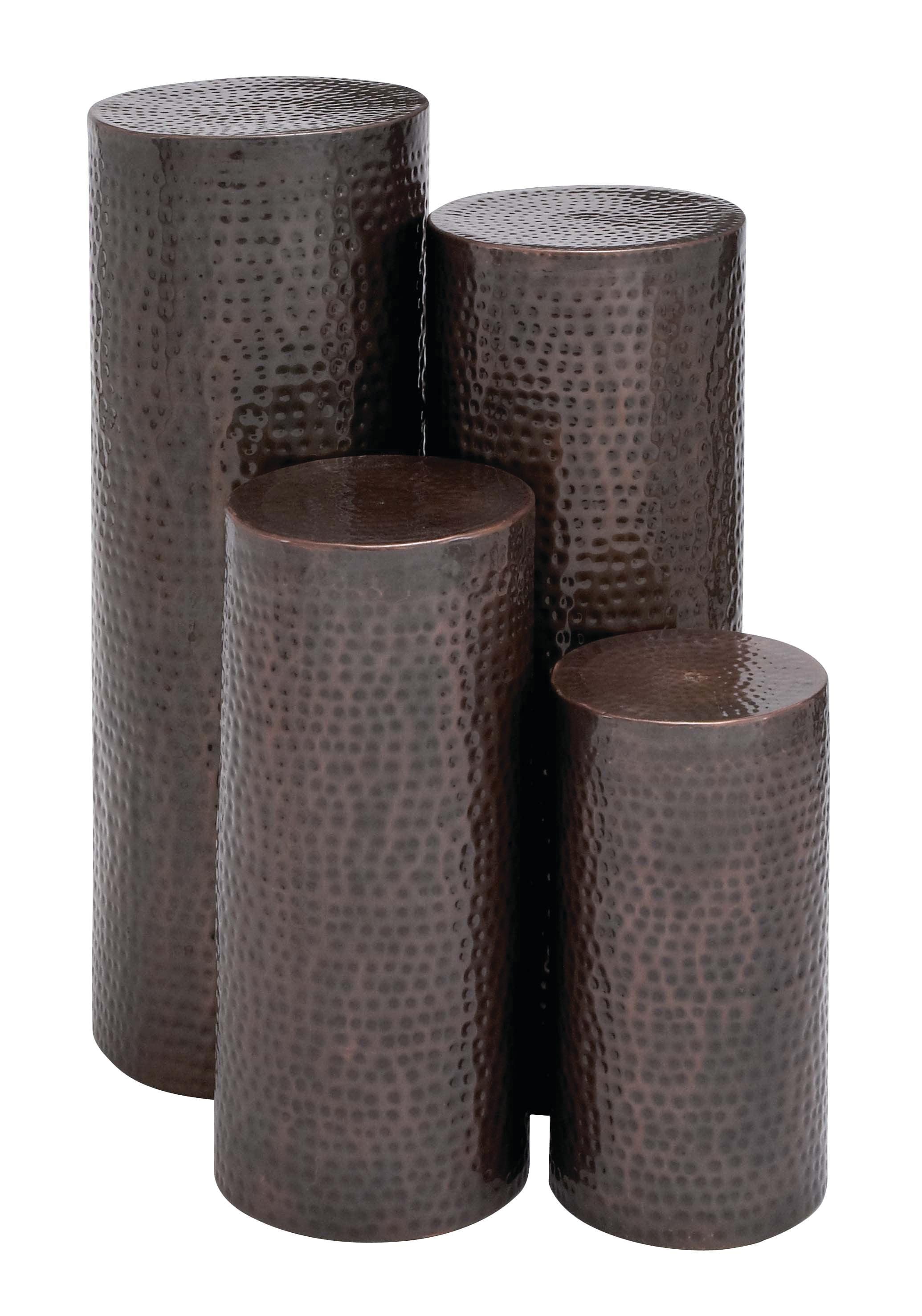 Set of 4 Brown Metal Bouquet Pedestal Tables - Industrial Design