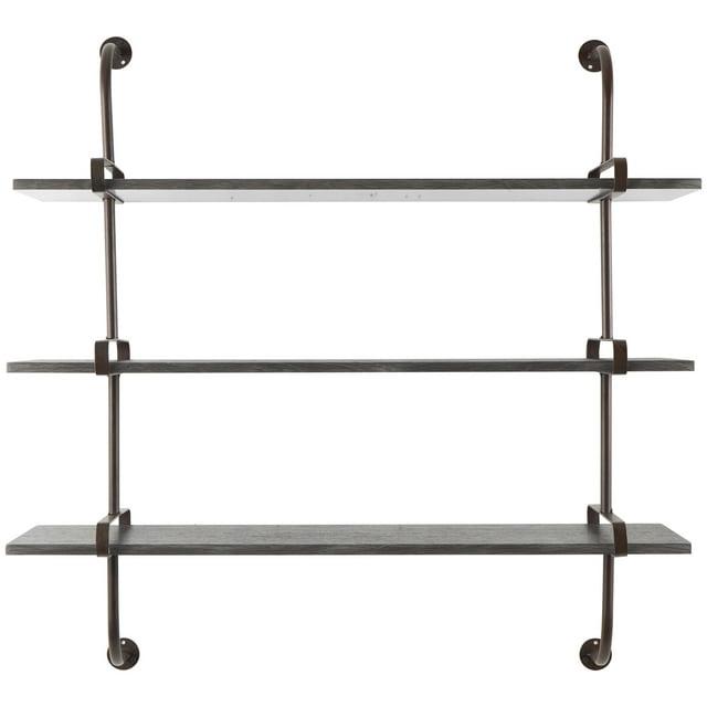DecMode 38" x 10" 3-Tier Gray Wall Shelf