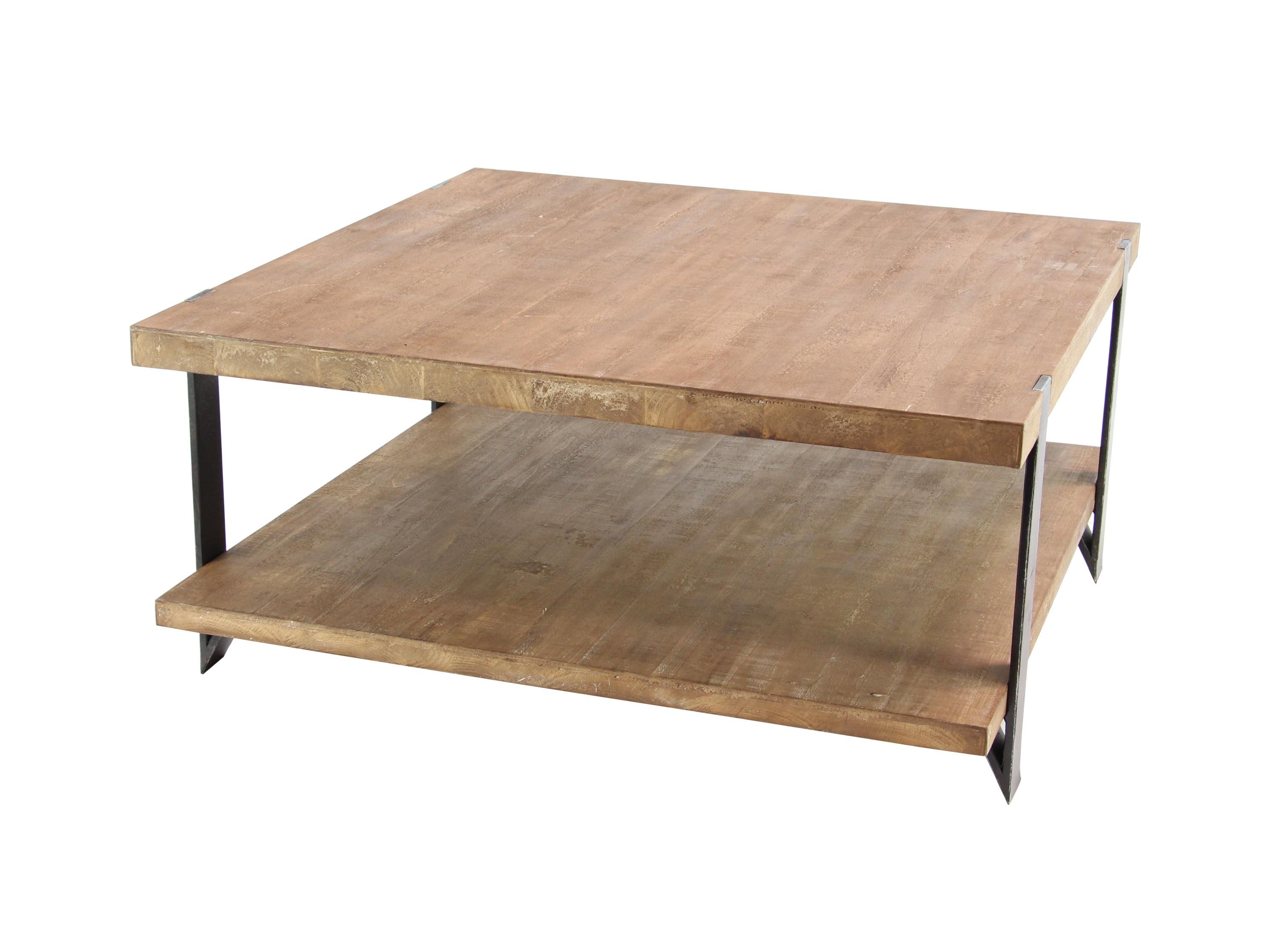 Industrial Wood Coffee Table Dark Brown - Olivia & May