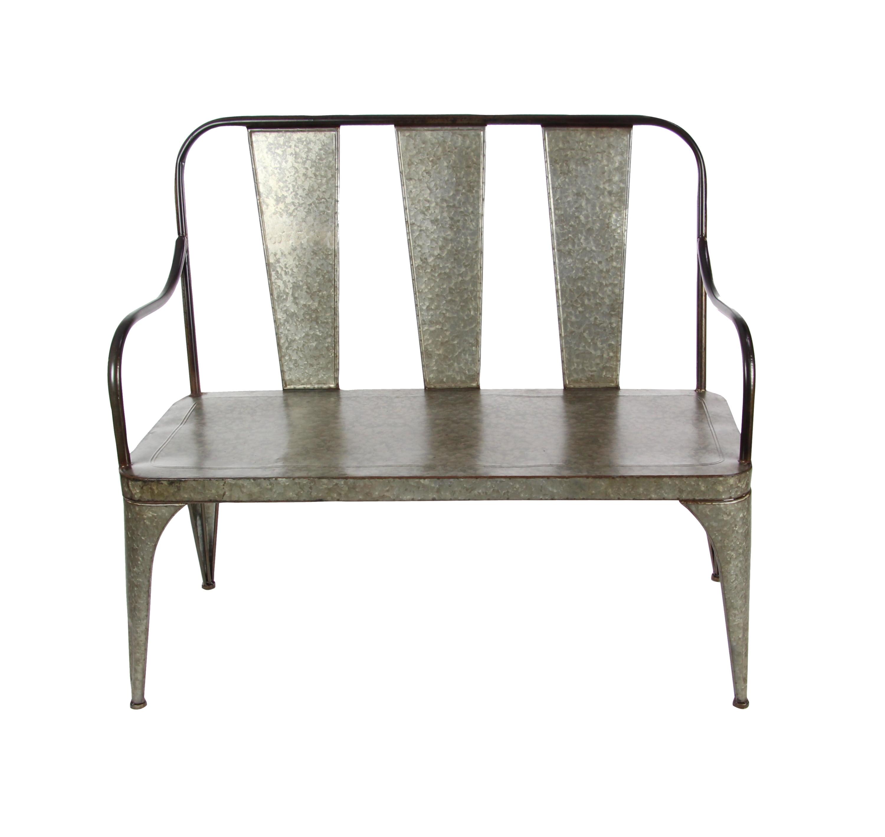 Metal Garden Bench - Olivia & May: Fade-Resistant, 2-Seater, Non-Upholstered, 40" Height