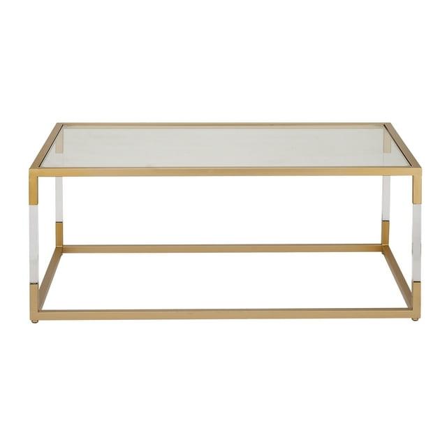 Metal and Glass Coffee Table Gold - Olivia & May: Elegant Iron Frame, No Assembly, Contemporary Design