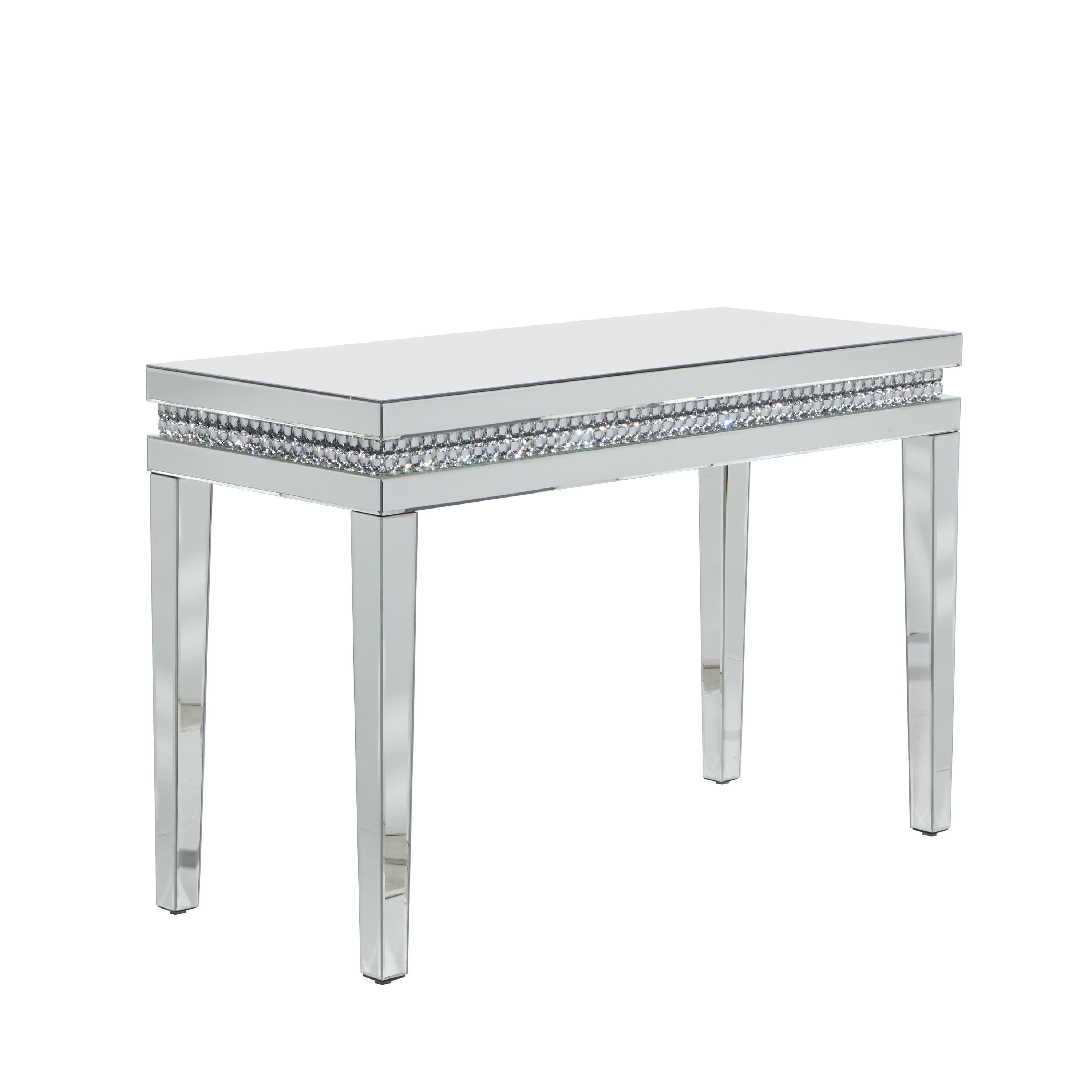 Sophisticated Silver Glass 47" Rectangular Console Table