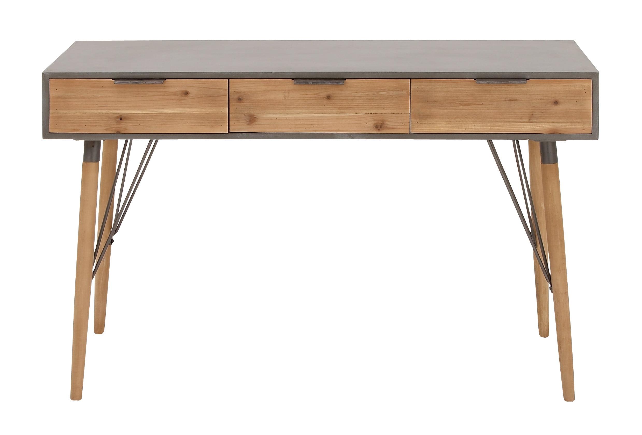 Modern Console Table with Drawers Brown - Olivia & May