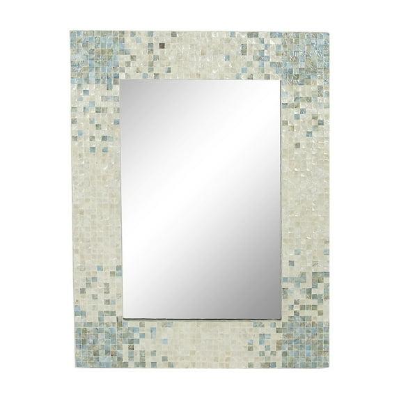 36" x 48" Mother of Pearl Handmade Mosaic Wall Mirror: Olivia & May, Coastal Style Decor