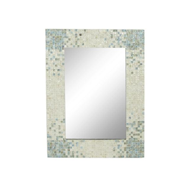 36" x 48" Mother of Pearl Handmade Mosaic Wall Mirror: Olivia & May, Coastal Style Decor