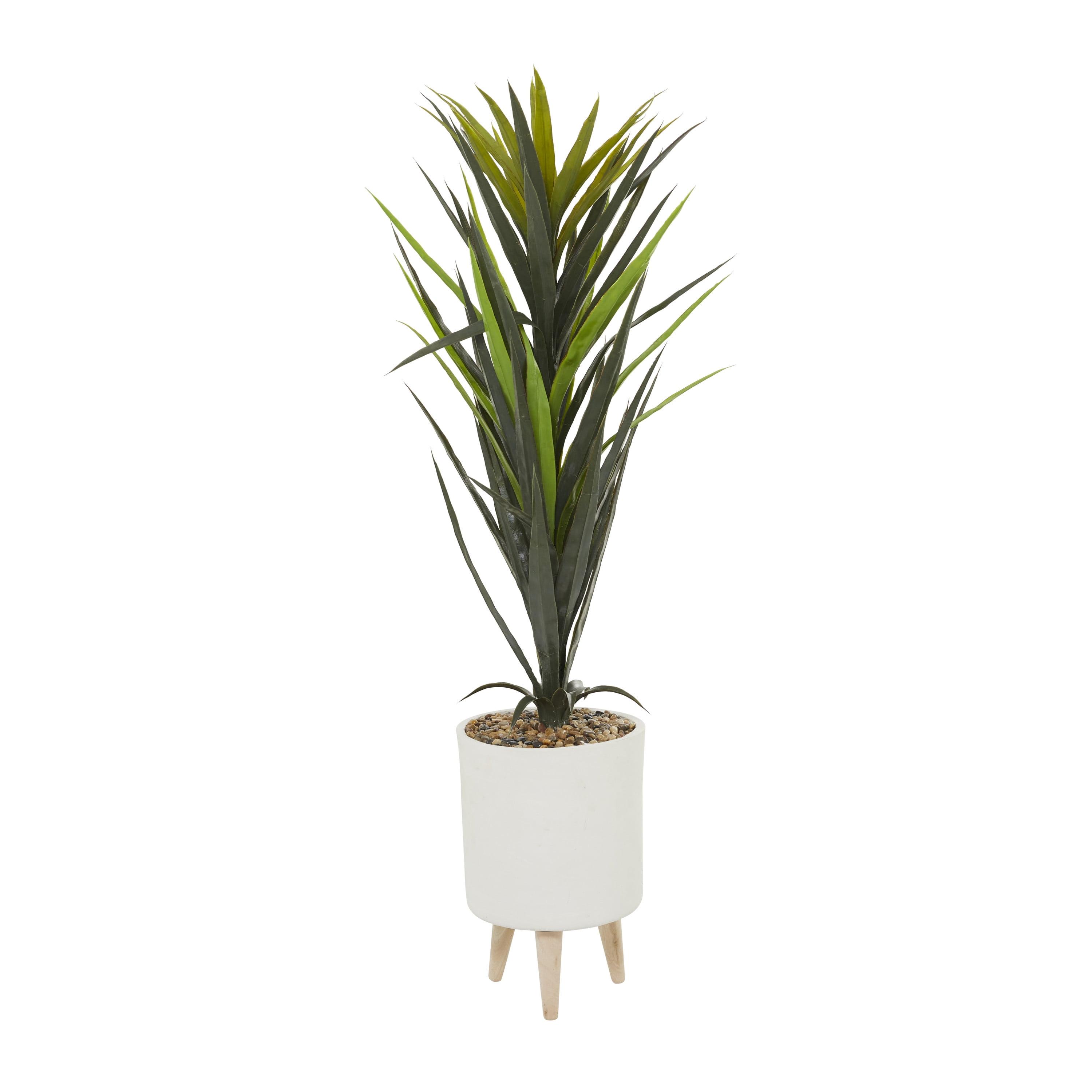 49" Green Artificial Dracaena Plant in White Pot