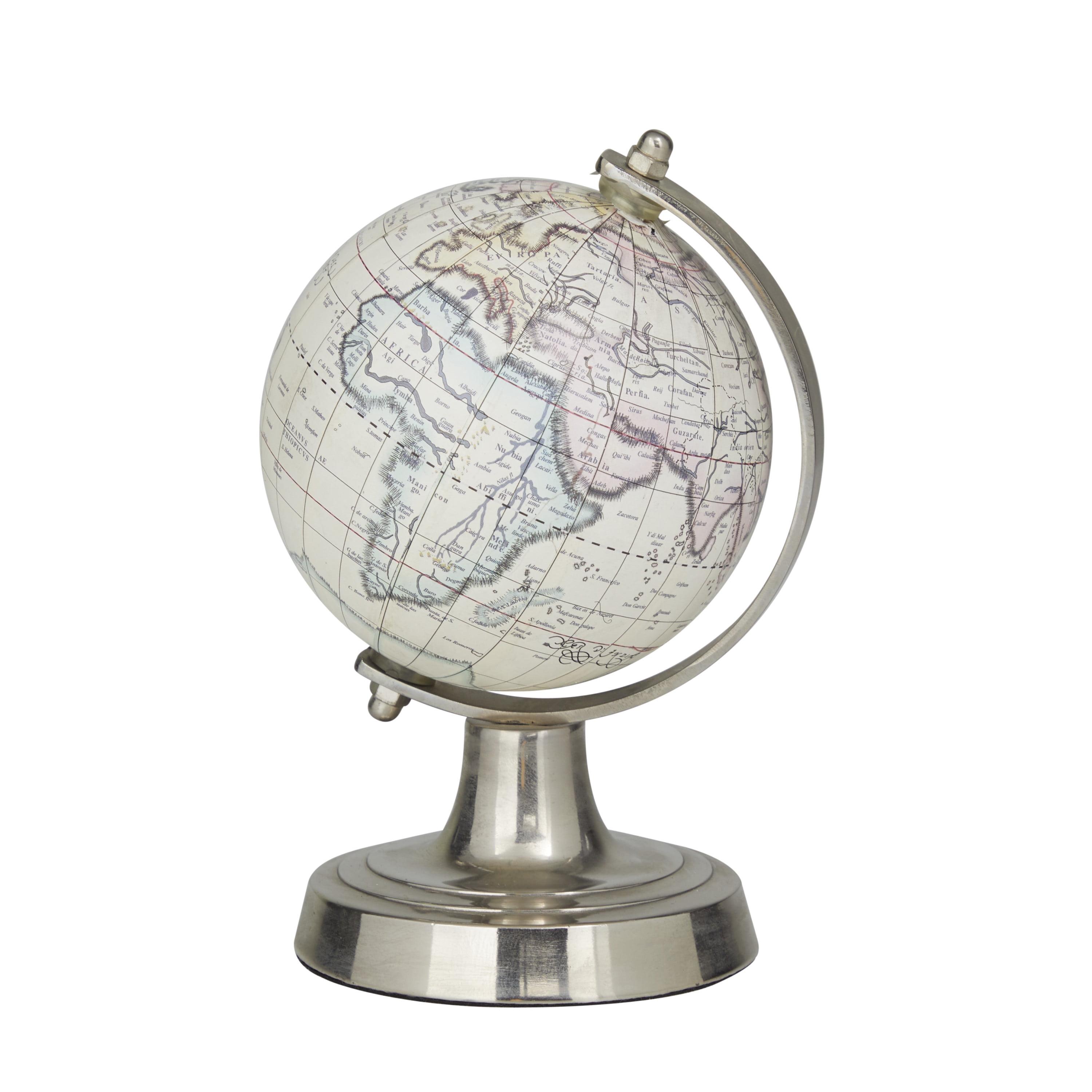 Elegant Cream Aluminum 4.5" Tabletop Globe for Sophisticated Decor