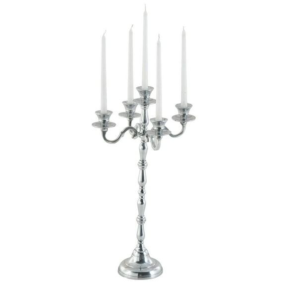 DecMode 5 Holder Silver Aluminum Metal Candelabra