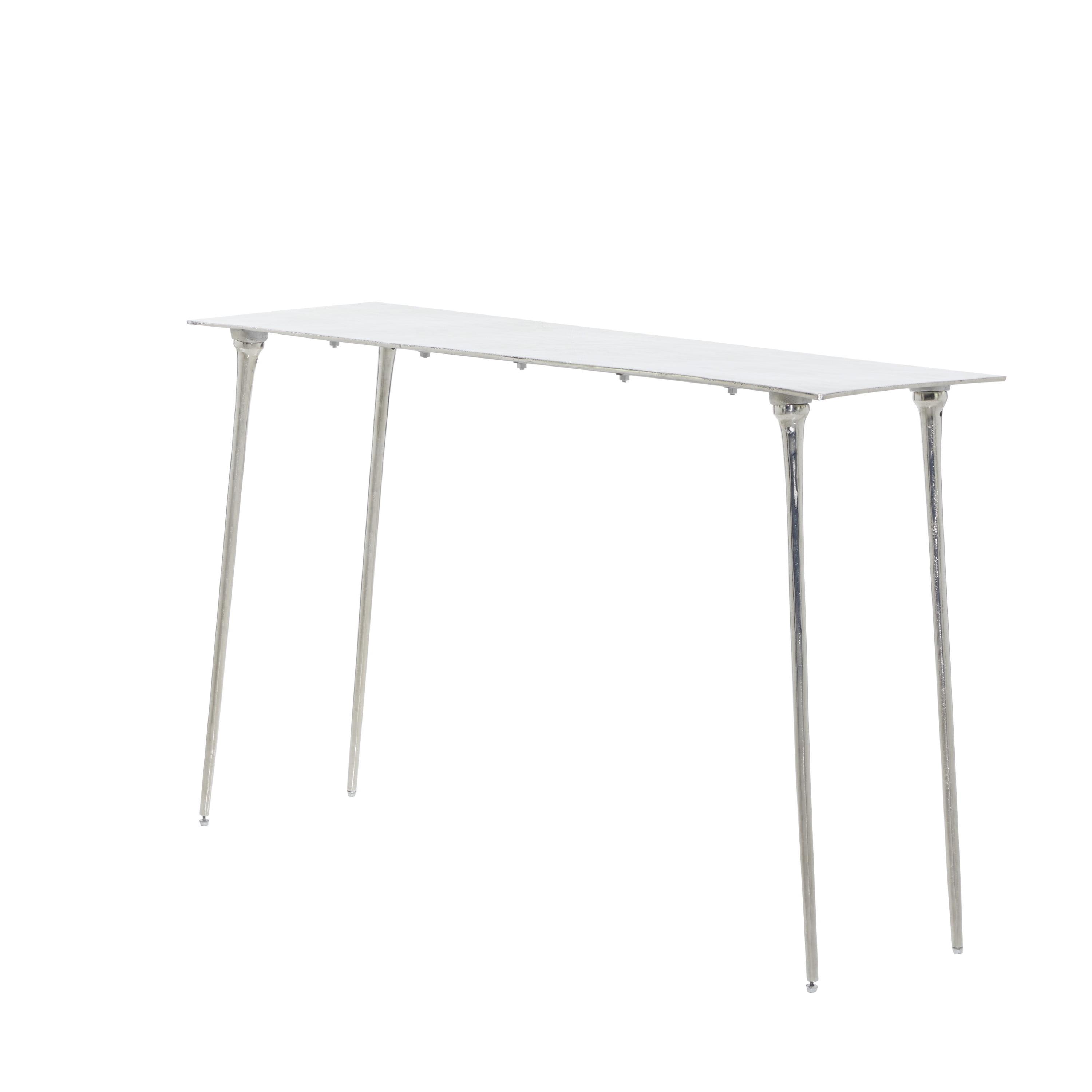 Elegant Starburst Silver Aluminum Console Table, 50" x 31"