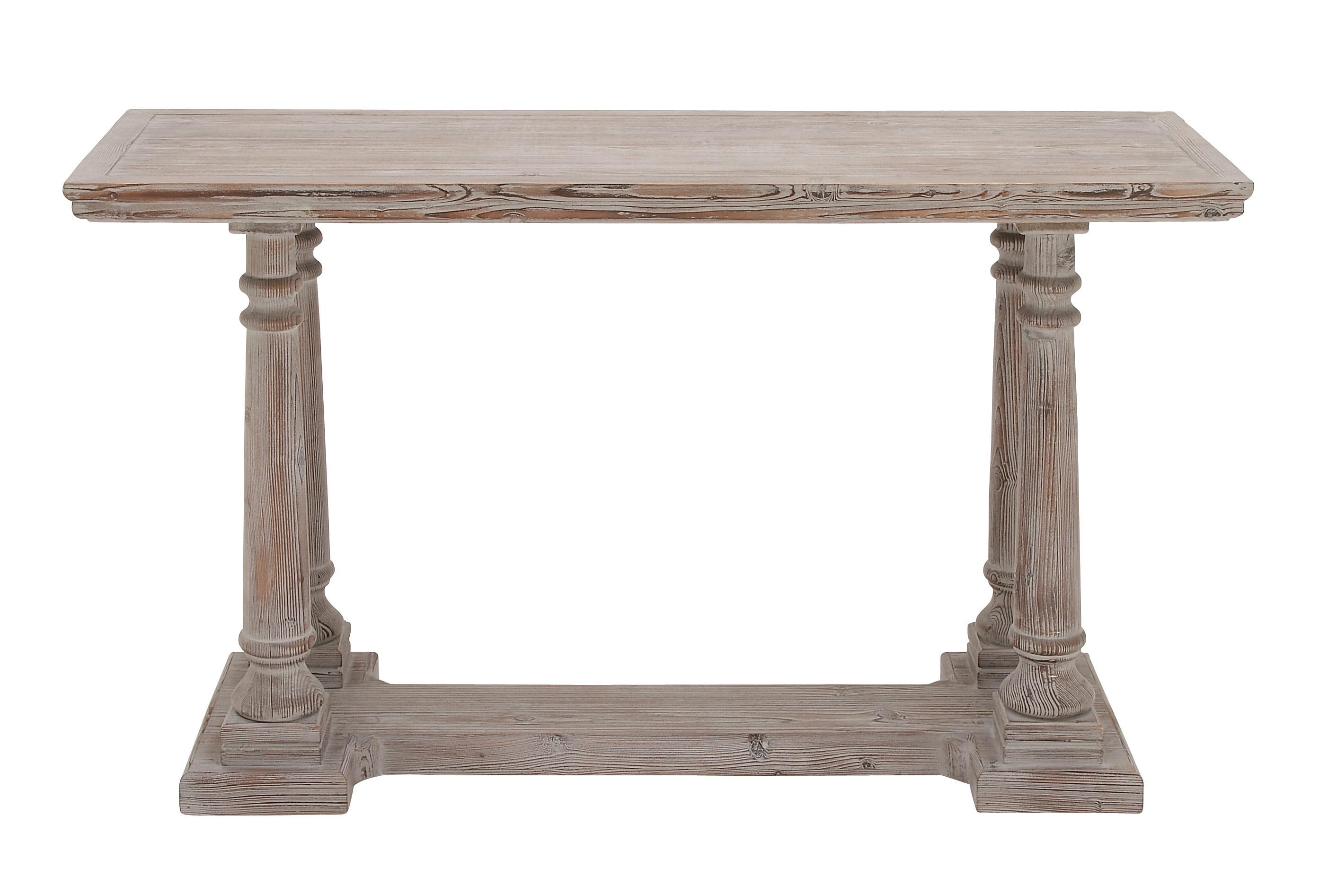 Wood Console Table Light Brown - Olivia & May: Rustic Fixed Shelf, Indoor Use