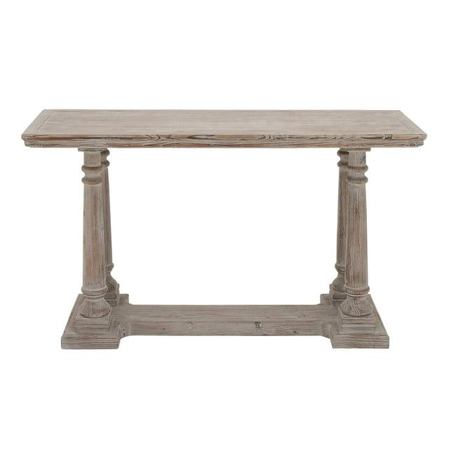 Wood Console Table Light Brown - Olivia & May: Rustic Fixed Shelf, Indoor Use
