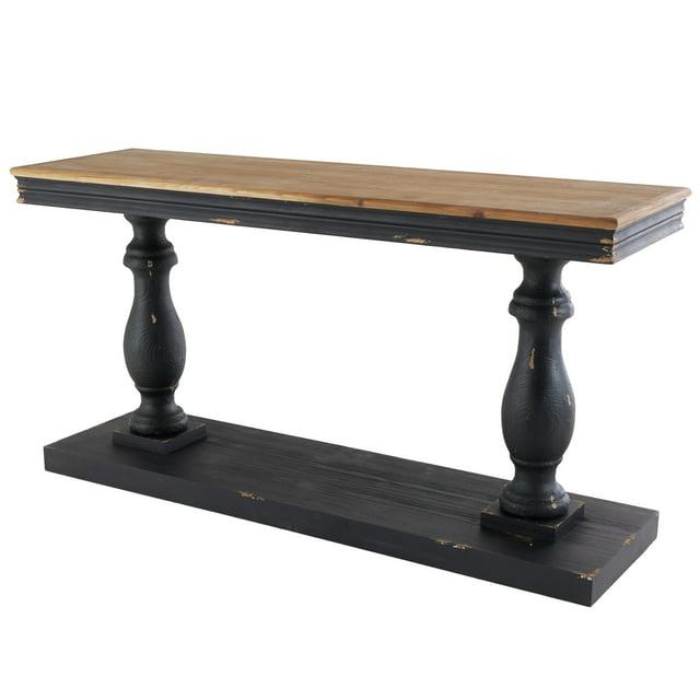 Vintage Wood Console Table Black - Olivia & May: Sturdy Foyer Table, Fixed Shelf